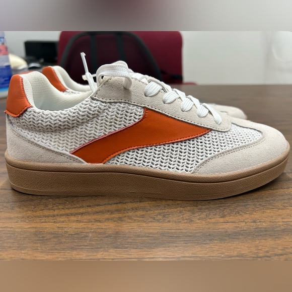 chelsea crew Shoes - NWOB Chelsea Crew Casual Suede and Knit Sneakers in Ivory/Orange Sz 37 US 6-6.5